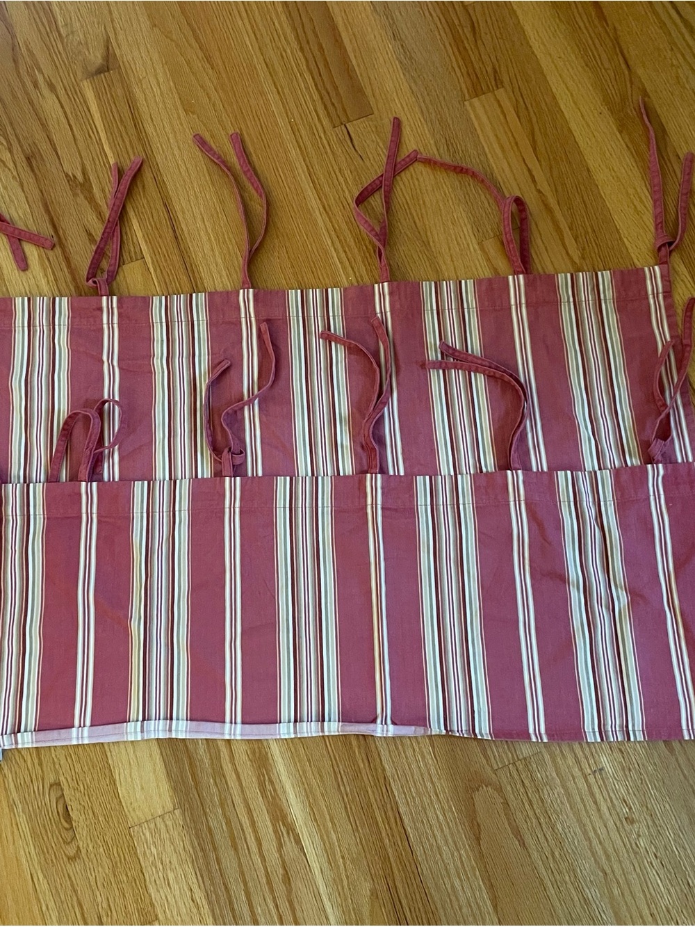 Pottery Barn Red and White Striped Casual Valences